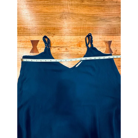 LOVESTITCH Navy Blue Gauze Maxi Dress Pockets S/M - Picture 11 of 12